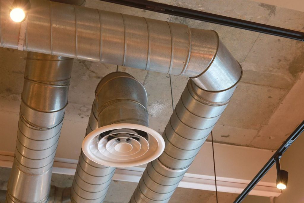 Ducted air conditioning vents in the roof